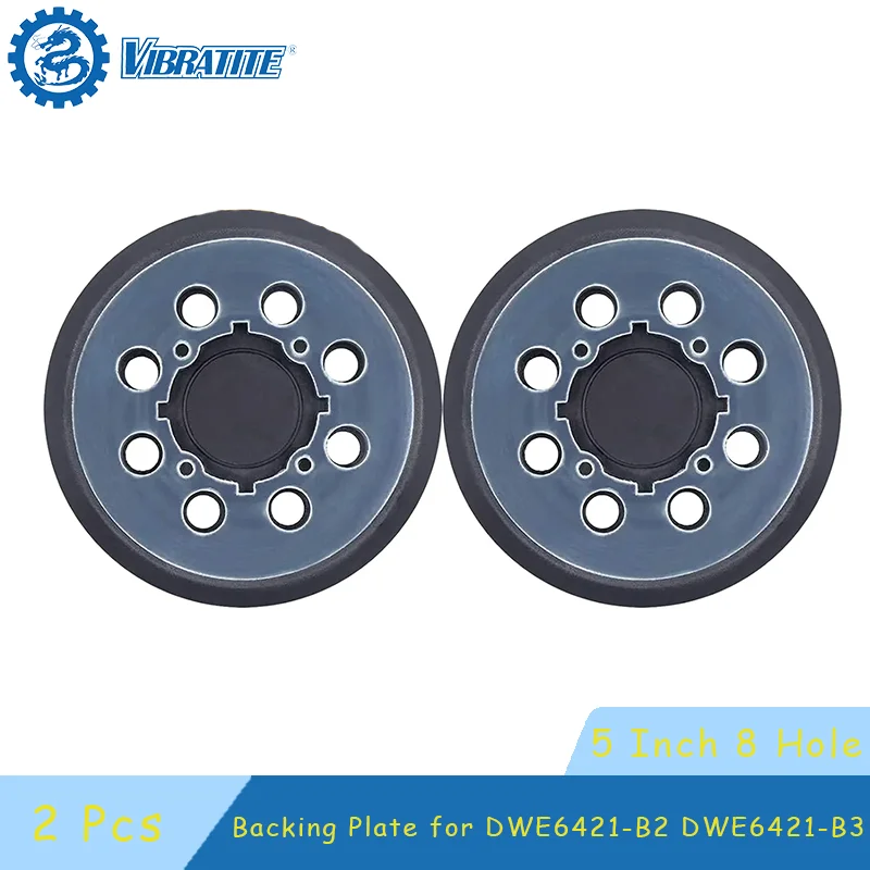 2 Pcs 5 Inch 8 Hole Orbital Sander Replacement Pad Hook and Loop Sanding Disc Backing Pads Compatible with DWE6421-B2 DWE6421-B3