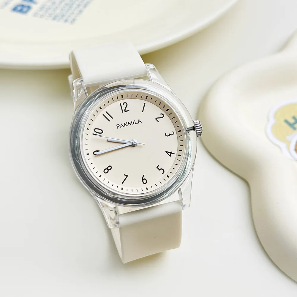 New Minimalist Student Quartz Watch With Silicone Strap, Stylish Women'S Watch, A Perfect Gift For Ladies, Unique Timepiece.