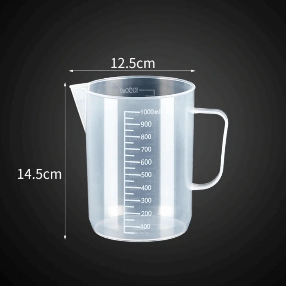 Clear Graduated Measuring Cup Large Capacity Plastic Laboratory Beaker Scale with Lid Transparent Mixing Cup Kitchen Baking