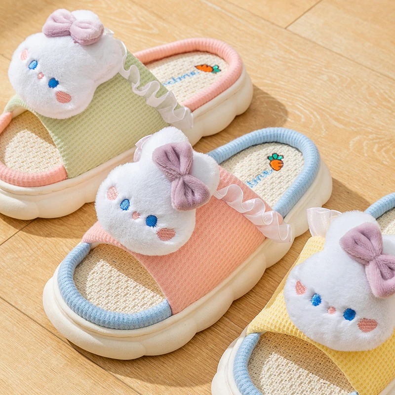 Childrens For Baby Girls Indoor Home Toddler Shoes Soft Comfortable Summer Thick Flip Flops Hemp Outdoor Sandals Beach Slippers