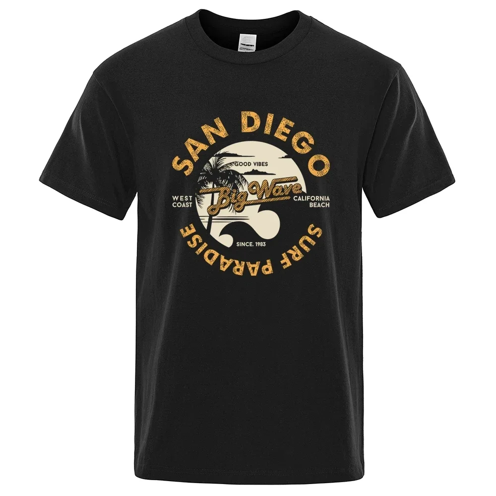 San Diego Surf Paradise, West Coast Of California Men Women Tshirt Loose Cotton T Shirt Breathable Clothes Oversize Tees 64481