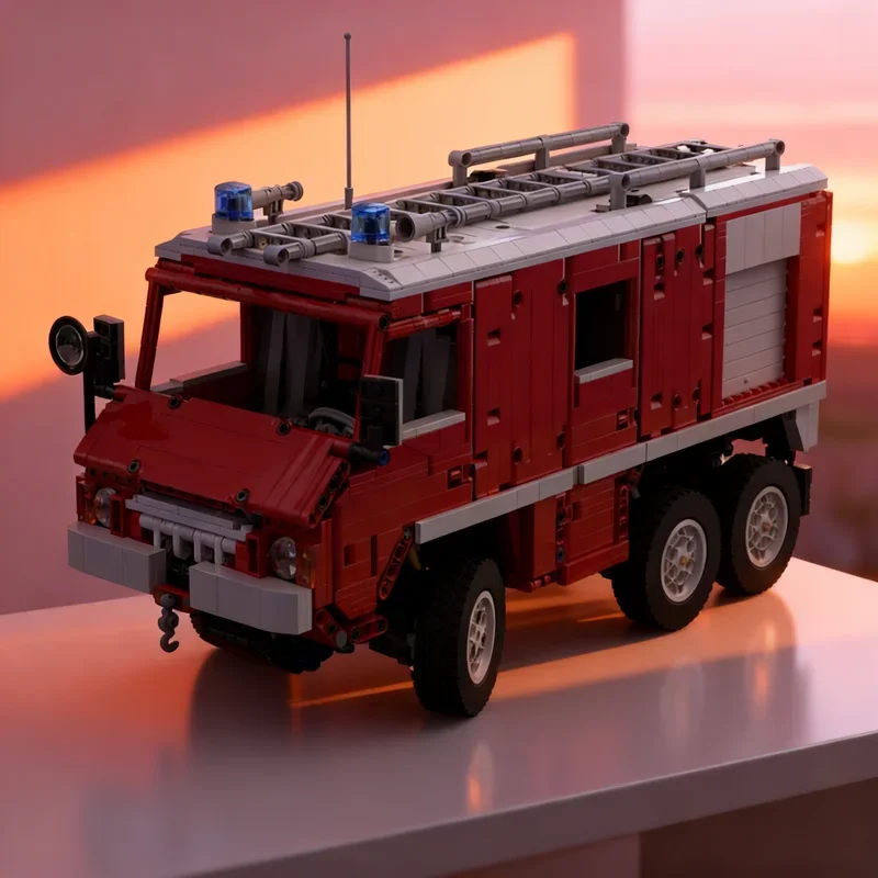 

2616pcs MOC Steyr Puch Pinzgauer Fire Engine 6x6 Technical Model Building Blocks Construction Toys Christmas Gifts Brick Kids