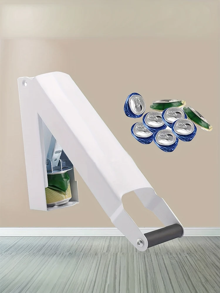 1pc Wall Mounted Smasher Can Crusher White Metal Can Compactor Heavy Duty  for Aluminum Seltzer, Soda, Beer Cans and Bottles for