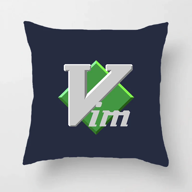 Vim Linux logo Cushion Cover for Sofa Pillow Case Cover Seat Car Throw Pillowcase 45X45cm For Home Decorative 53