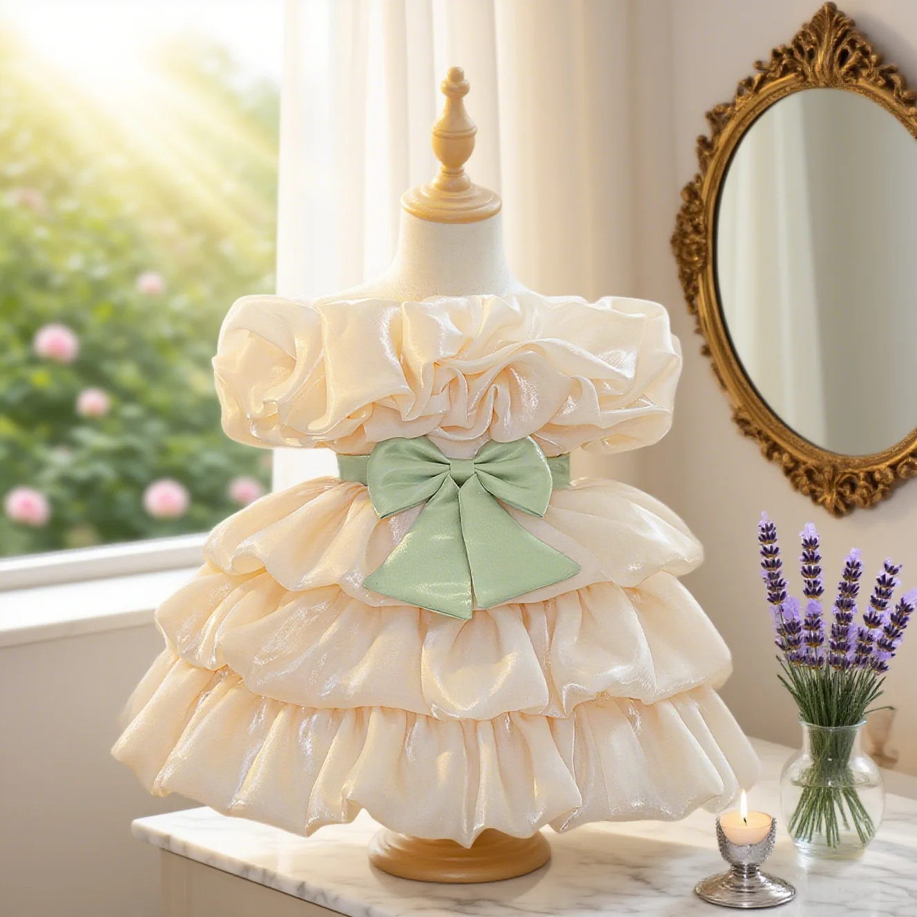 

Baby Girl Elegant Dress Skirt Multi-layer Cake Skirt Suitable for Birthday Party Christening Birthday Gift