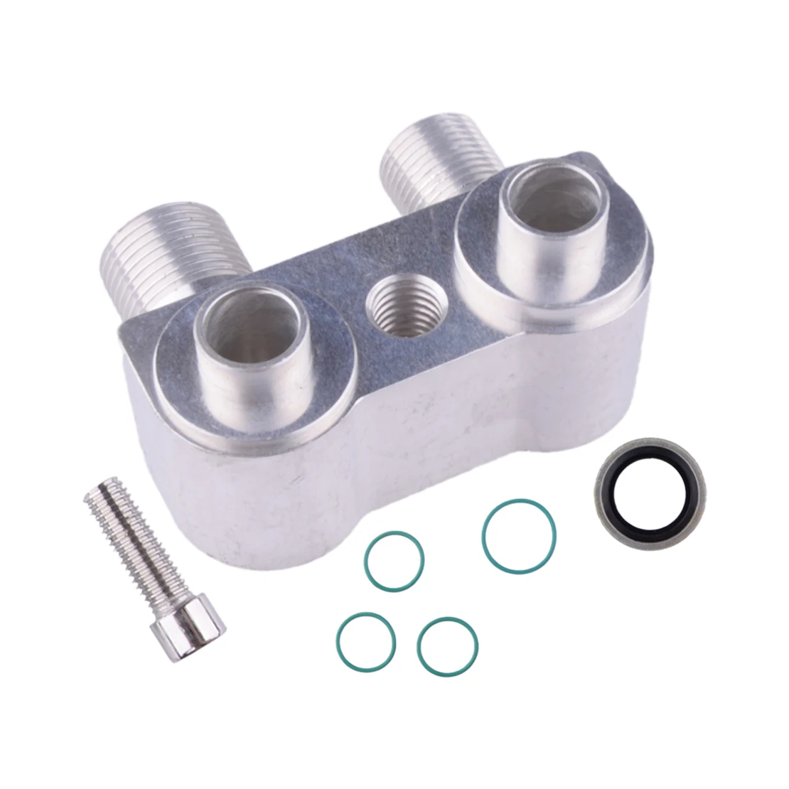 

Adapter Fitting CNC Machined fit for LSX LS1 Swap New AC Compressor Silver 6061-T6 Billet Aluminum