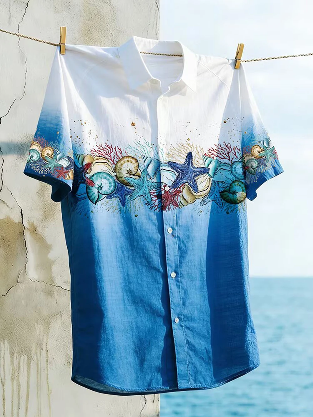 2026 Men's New Japanese Ukiyo-e Style Short Sleeve Shirt Ocean Creature 3D Printed Shirt Hawaiian Vacation Party Men's Clothing
