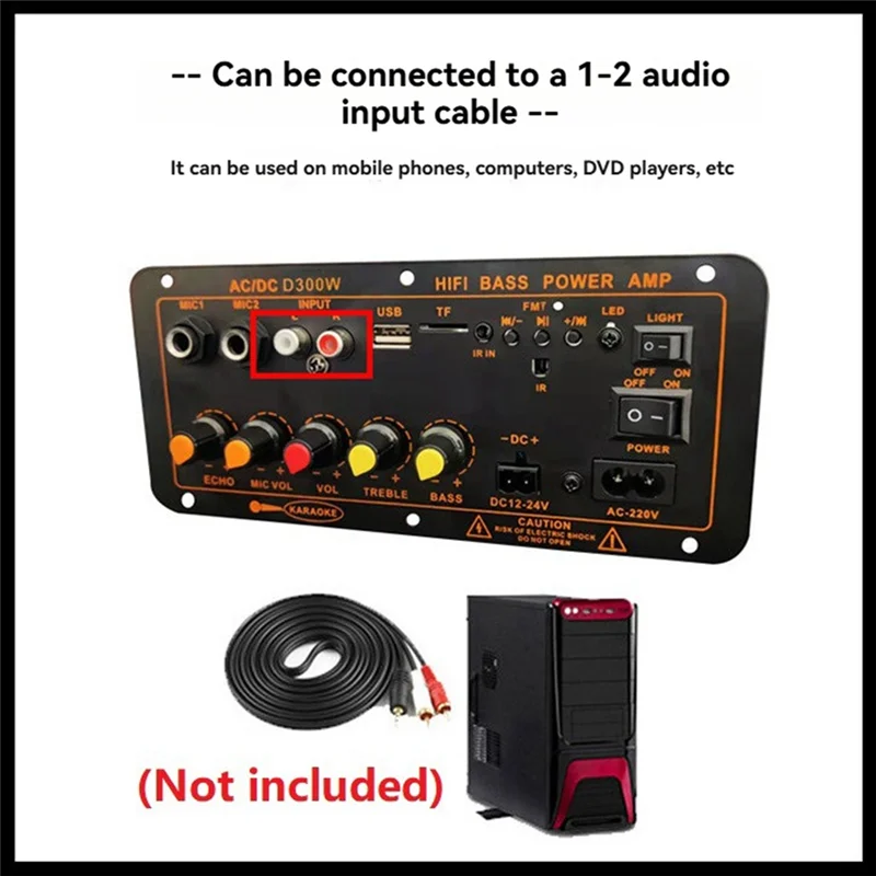 ABMF-300W เครื่องขยายเสียงบลูทูธ 5.0 MP3 เครื่องขยายเสียงบลูทูธ 5.0 เครื่องขยายเสียง EU PLUG