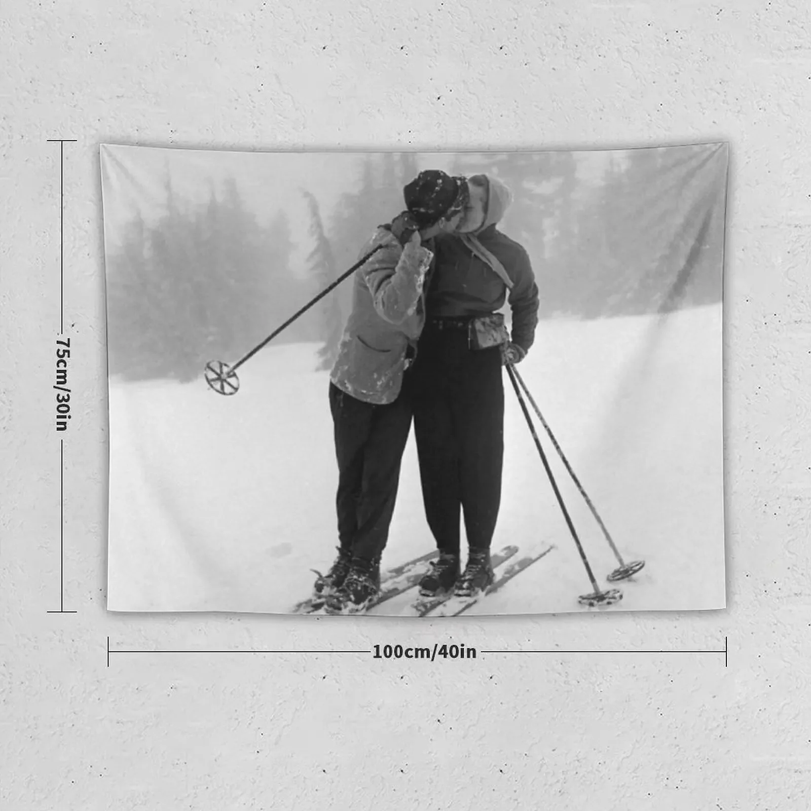 Kissing Ski Vintage Tapestry Room Decor Cute Room Things Room Decorations Aesthetic Outdoor Decor Tapestry