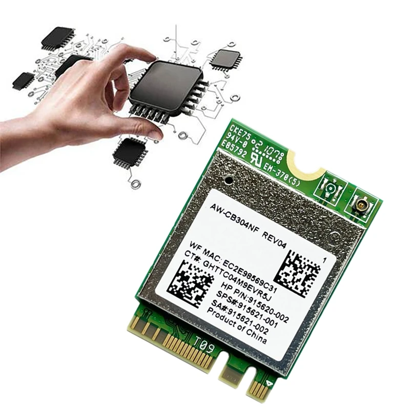 Placa de rede IPC sem fio, AW-CB304NF, RTL8821CE, 2.4G, 5G, Dual Band, Bluetooth 4.2, 433Mbps, 802.11AC, Laptop