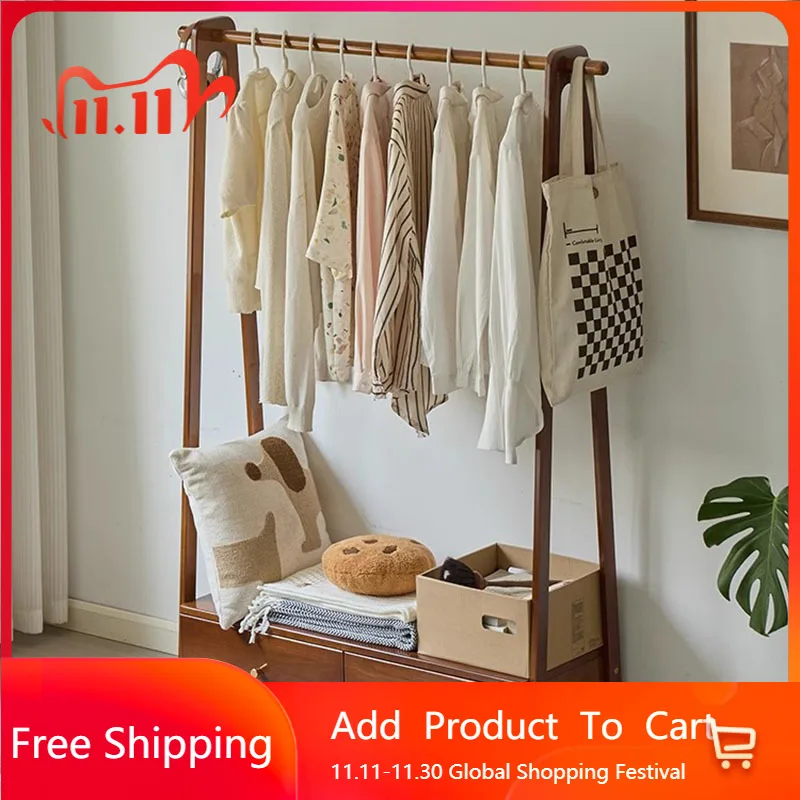 

Wooden Storage Coat Racks Garment Minimalist Dress Rail Clothes Wall Coat Racks Bedroom Display Arara De Roupa Home Furniture