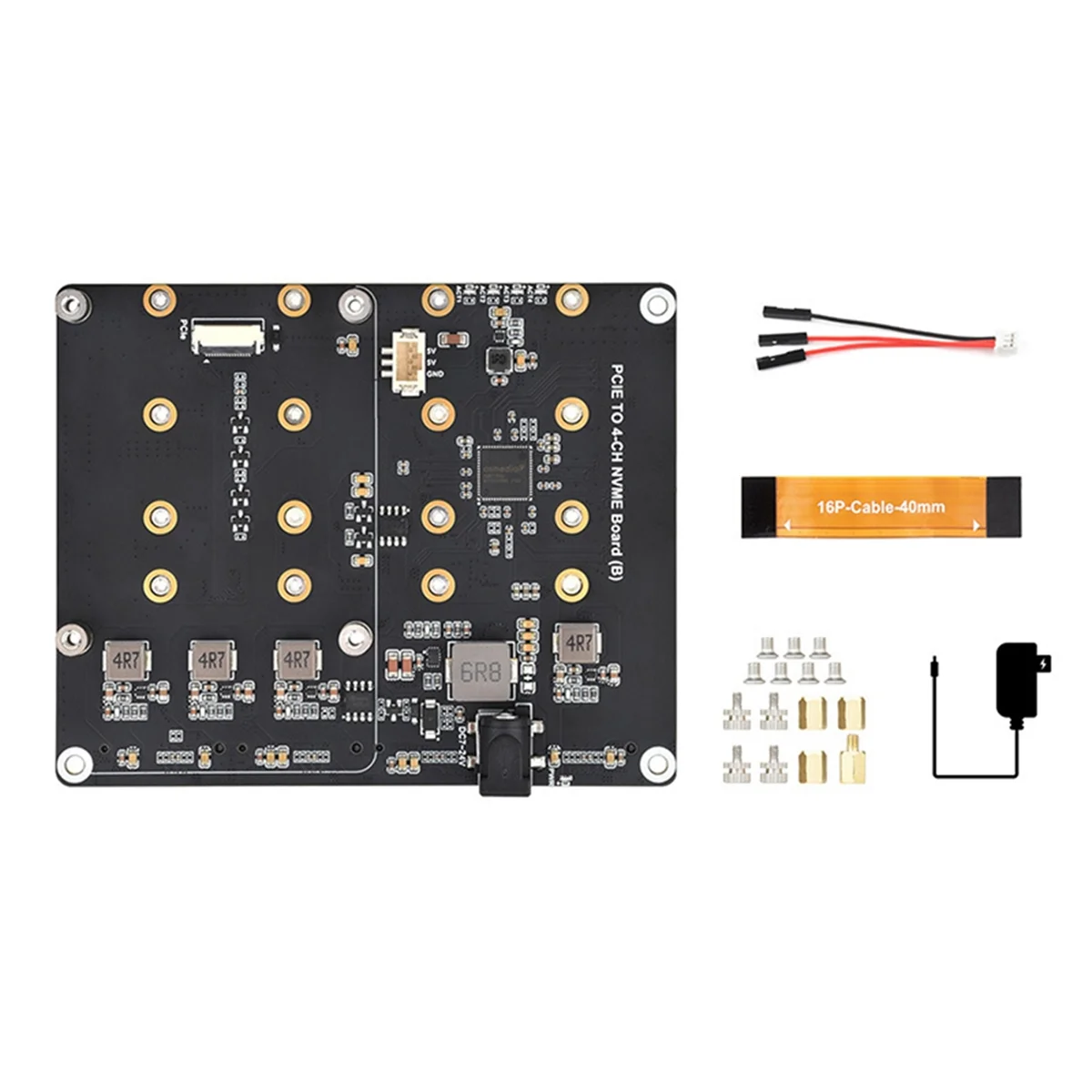 

NEW For 5 PCIe to 4-CH M.2 NVMe Adapter Board Compatible with 2280/2260/2242/2230 M.2 Hard Drives US Plug