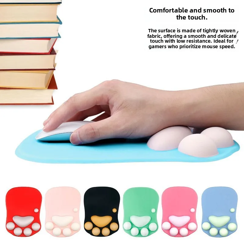 Cute  Claw Wrist Support Mouse Pad Silicone Office Men's Anti-slip Bottom Natural Rubber Material Protective Wrist Pad