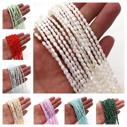 Natural Seashell Beads Dyed Mother of Pearl Shell Rice-shaped Beads for Jewelry Making DIY Bracelet Necklace Earring Accessories