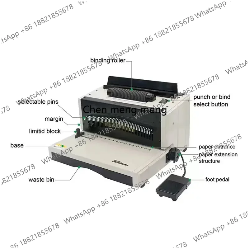 Spiral Wire Coil Binding Installing Machine Book Punching Machine Auto Parts, Accessories