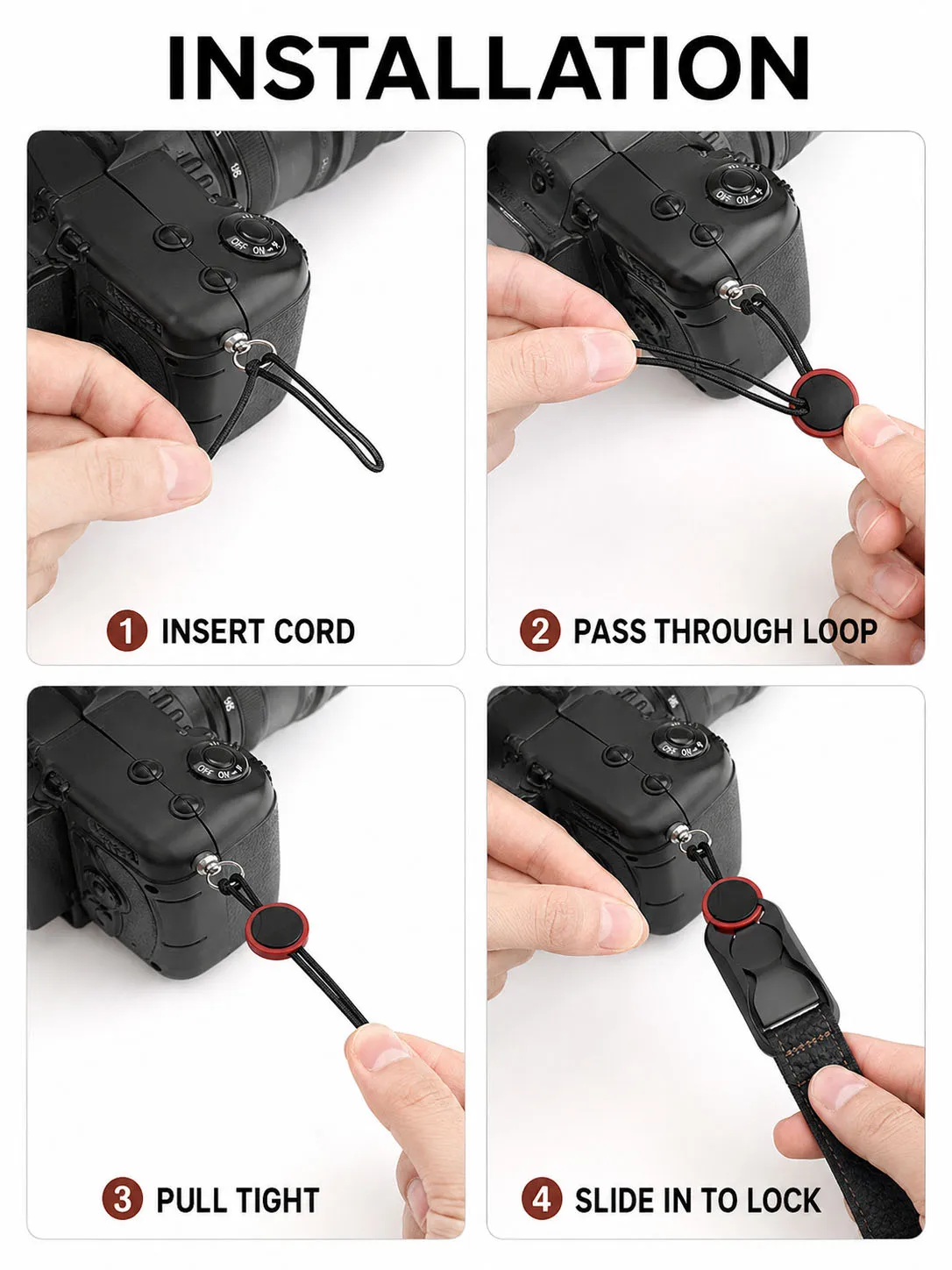 SOARSHOT Schnellverschluss-Kamera-Handgelenkschlaufe Verstellbarer Handgriff für Canon, Sony, Nikon, Fujifilm DSLR- und Spiegelloskameras – Detail 6