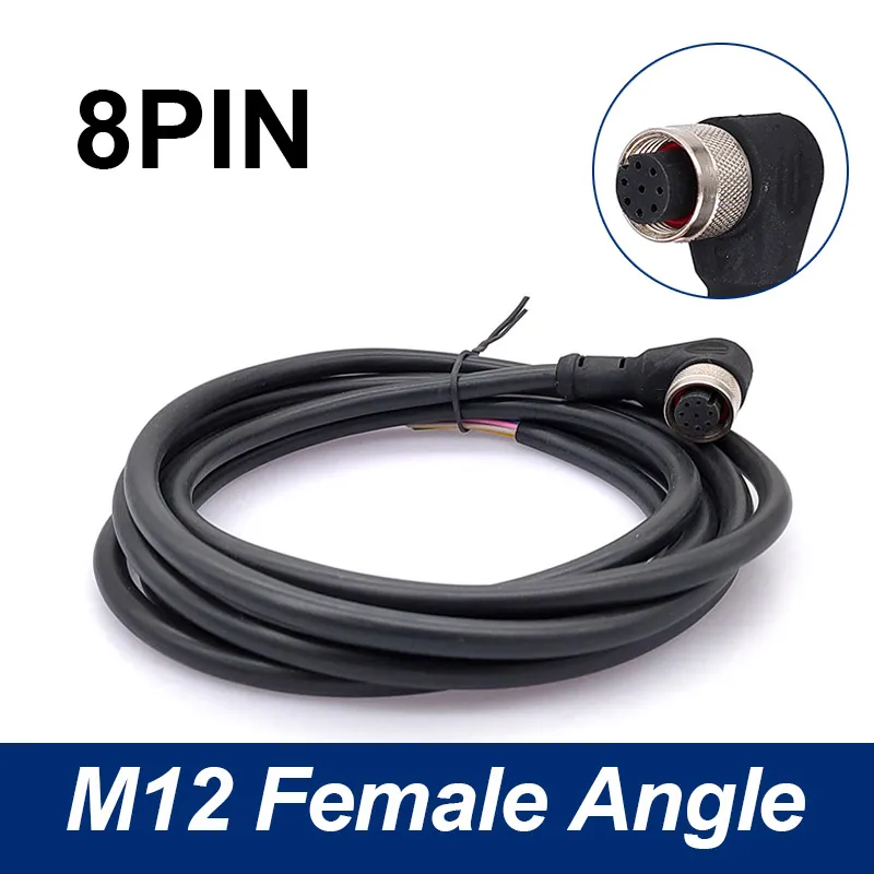 M12 Sensor Connector Kabel Waterdichte plug Mannelijke & Vrouwelijke 4 5 8Pin + 2 m PVC lijn A Type Sensor connectoren