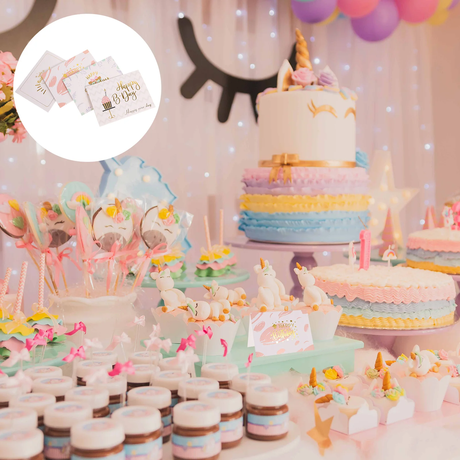 

Birthday Party Decorations Card Cards Funny with Envelope Paper Flower Greeting