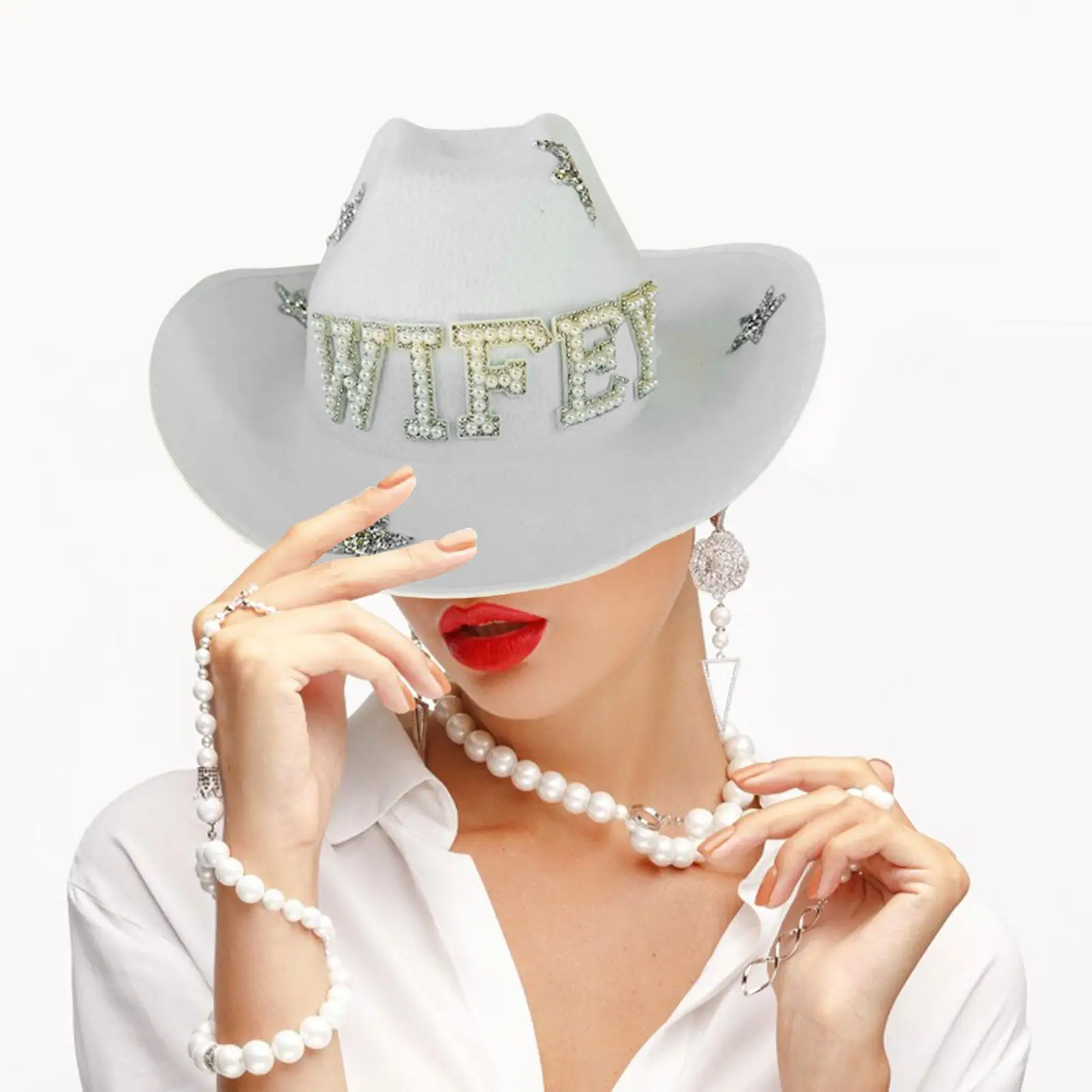 Western Cowboy Hat Fedora Hat Fancy Dress Costume Large Brim Jazz Hat Props