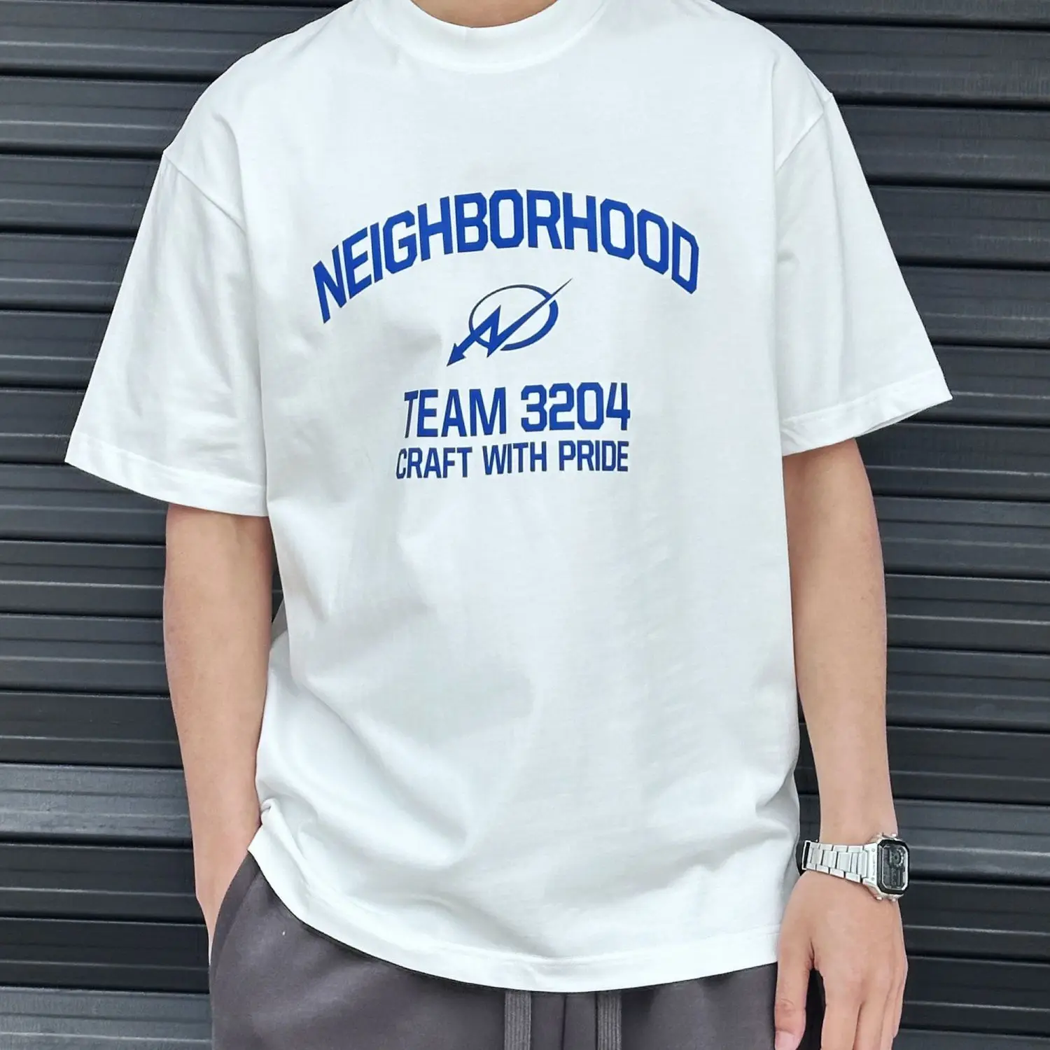 NEIGHBORHOOD NBHD SS25 Heavy‑Weight 280GSM Pure Cotton Small Crew Neck Short‑Sleeve T‑Shirt Loose Casual Summer Men Daily Tops