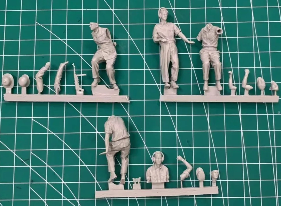 Kit de modelo de figura de resina a escala 1/35, modelado de la Legión Africana, diseño de microescena, equipo de tanque para 5 personas, juguetes DIY sin montar y sin pintar