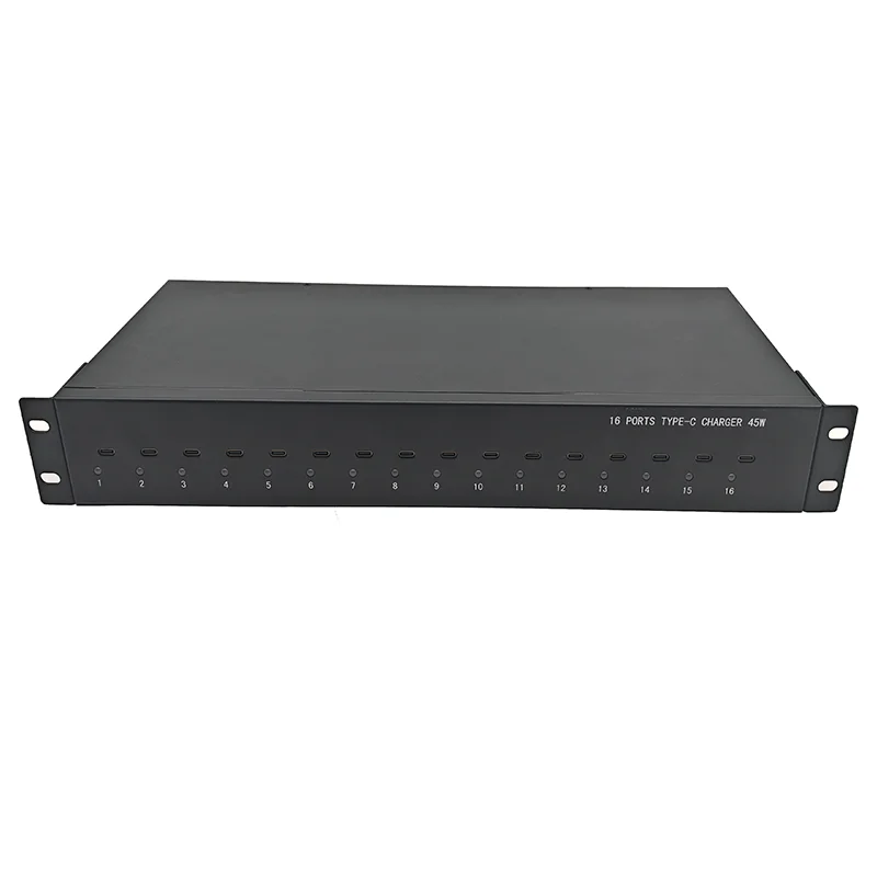 Cabinet type 16-port TYPE-C 360W/800W/1000W PD QC Fast charger Intelligent belt rotating lamp EU AU US UK plug