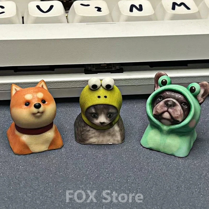 3D Cat Cartoon Keycaps, Handmade, Personalizado, Máquinas De Jogo, DIY, Resina, Acessórios De Computador