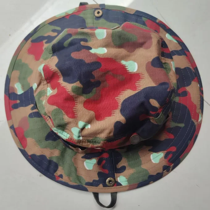 Swiss Bloody Camouflage Boonie Hat Red Round Cap