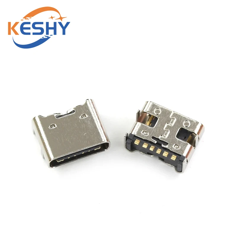 5PCS Type C USB 3.1 6 14 16 24 Pin Connector Type-C Socket SMD DIP Female Jack For PCB High Current Charging Port Transfer Data