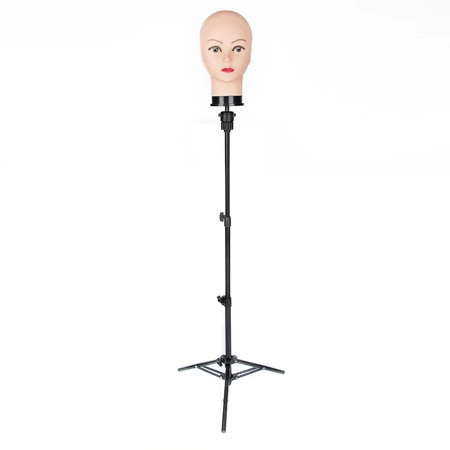 Wig Stand Tripod,Adjustable Mannequin Head Stand, Wig Head,And Canvas Block Head Stand for Training Heads(43.3in and19.6in ) image 4