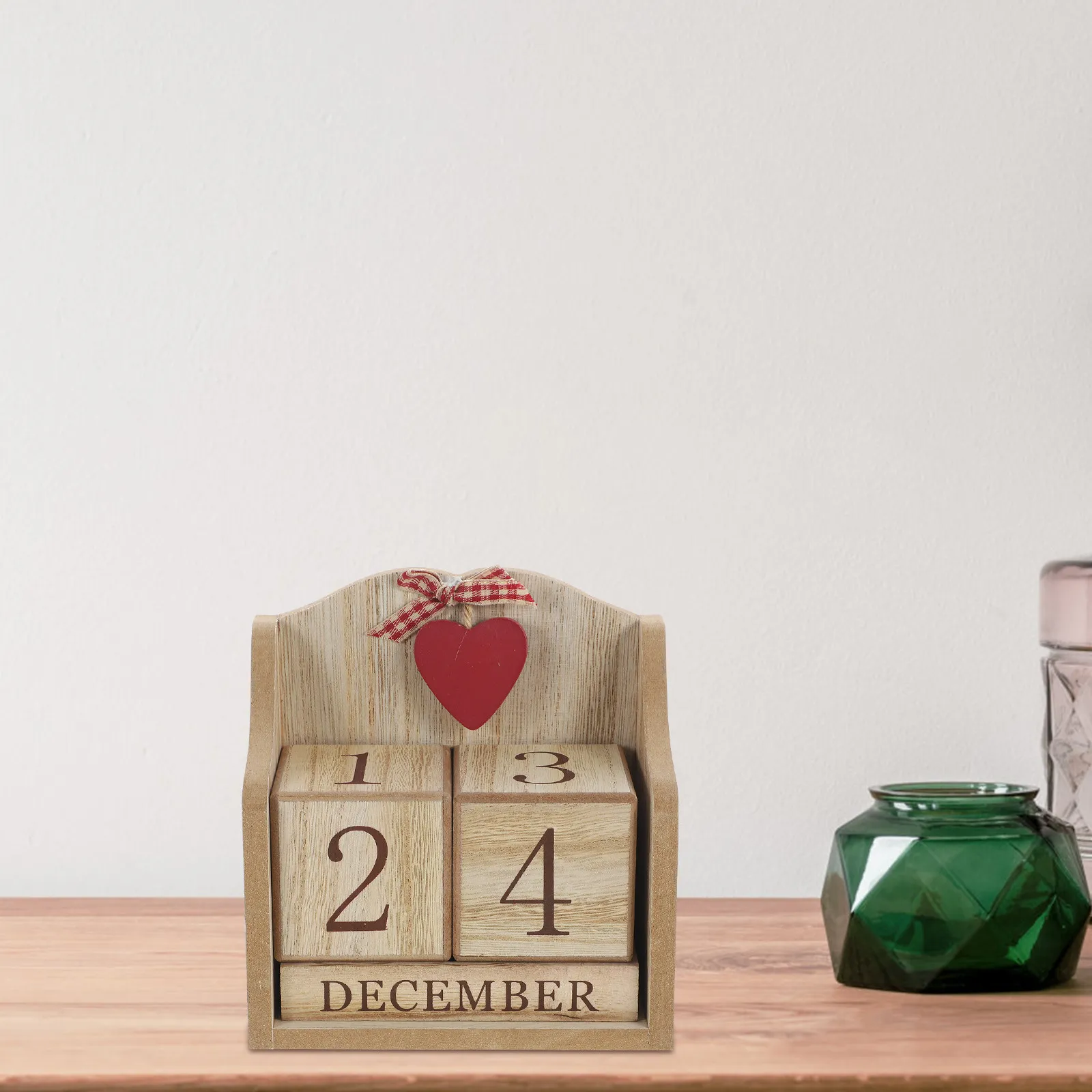 

Wood Blocks Perpetual Calendar Desktop Wooden Calendar Blocks Date Organizer for Office Home Wooden Perpetual Date