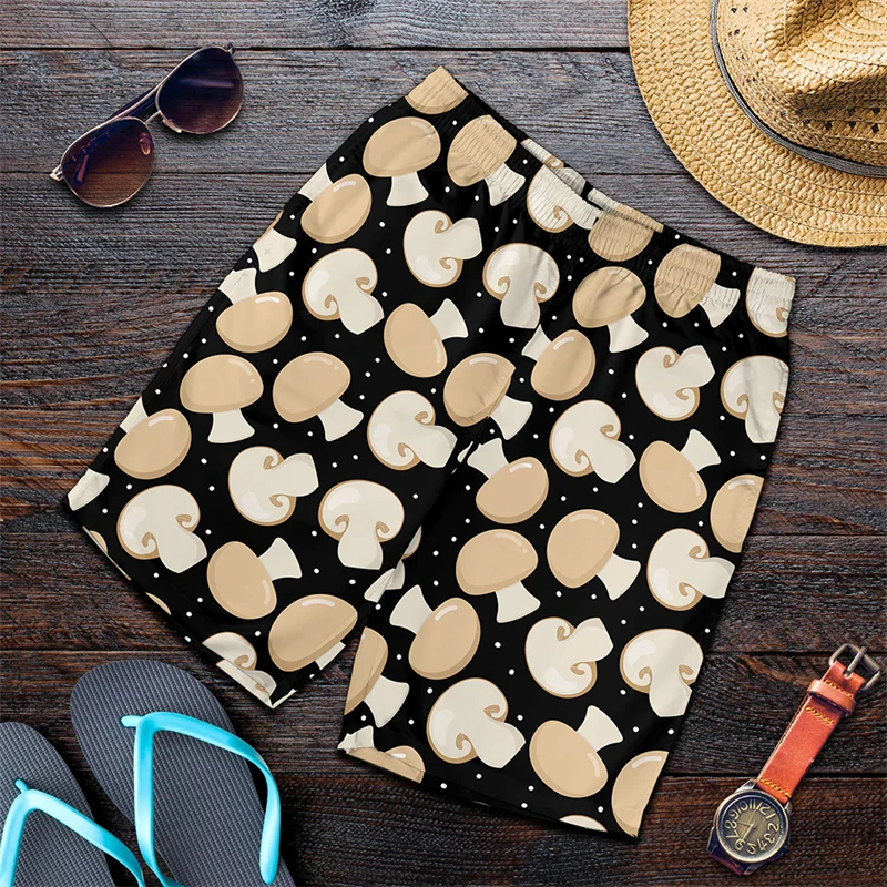 

Men's Hawaii Beach Shorts Lace-up Quick Dry Mushroom Graphic Shorts For Summer Women Men 3D Print Casual Oversized Sport Shorts