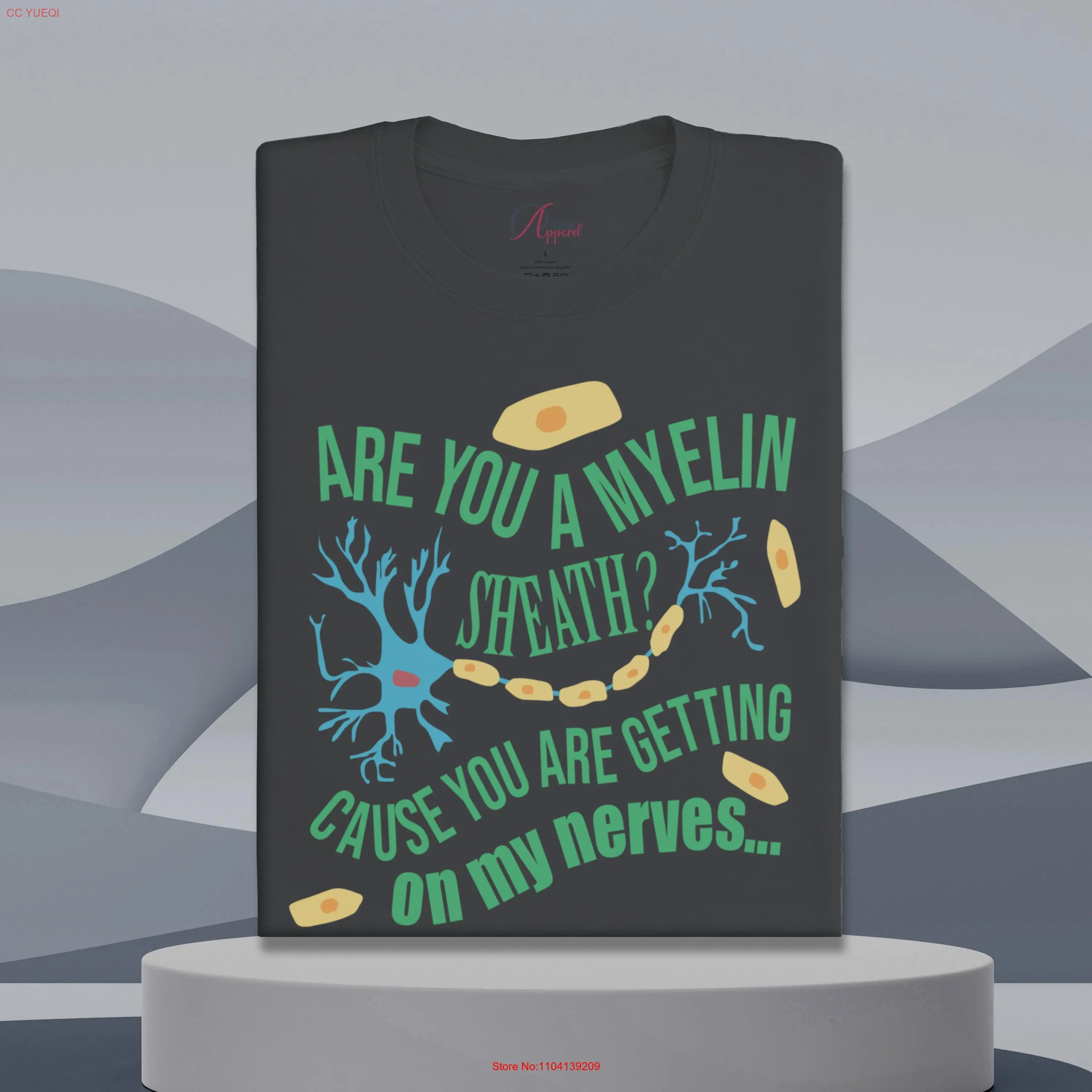 You Are One in a Myelin T Shirt Funny Neuroscience Neurology Nurse Science Brain Pun Stem Cell long or short sleeves