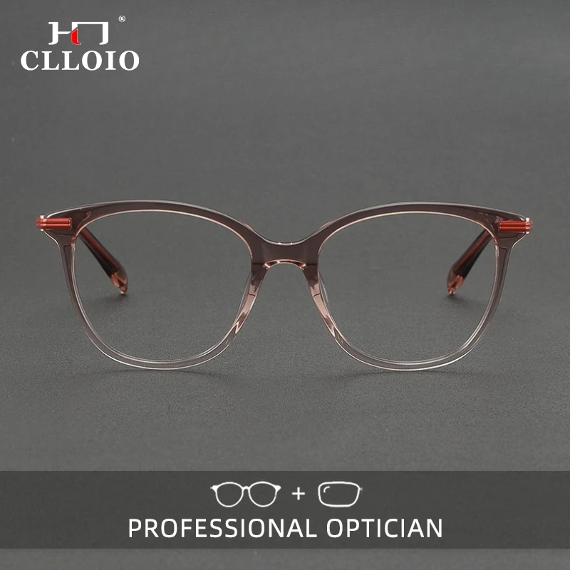 

CLLOIO Retro Large Frame Titanium Glasses Men and Women Reading Anti Blue Light Glasses Prescription Customized Eyeglasses 90005