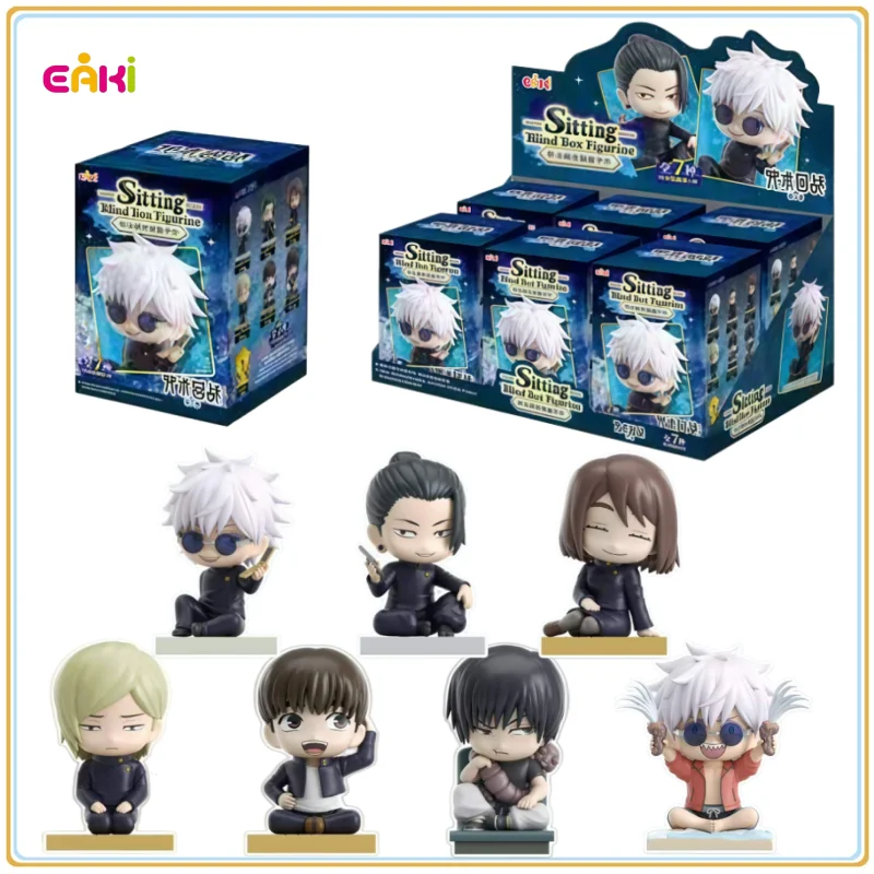 Auf Lager Original EAKI Jujutsu Kaisen Niedliche Sitzende Serie Blind Box Anime-Charakter-Modell Sammlung Desktop-Dekoration Spielzeug Geschenk