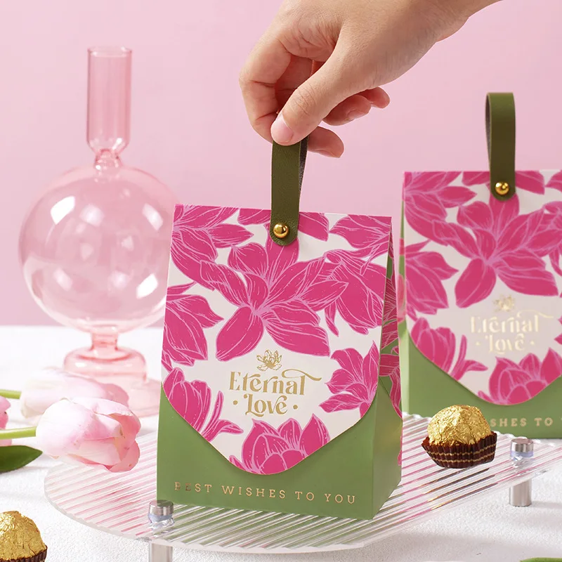 Gift Bag Simple Wedding Candy Box Candy Bag Wedding Small Paper Box Wedding Gift Festival Party Supplies Gift Bag Kraft Paper - Detail 1