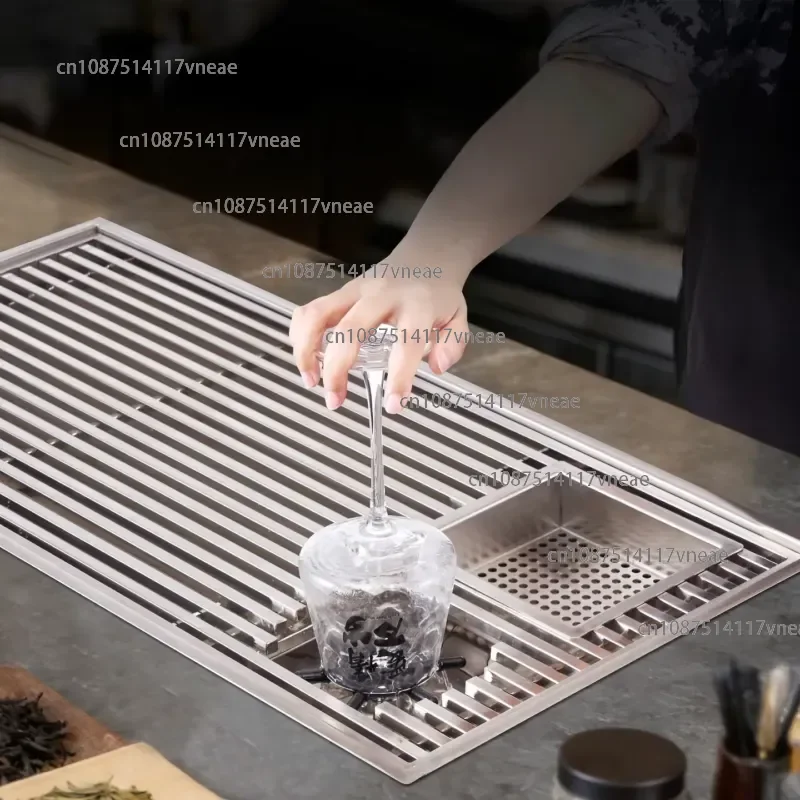 Drip Tray with Waste Spout Stainless Steel Pour-over Coffee Tea Set Cup Washer Sink Contemporary Durable Cafes Bars