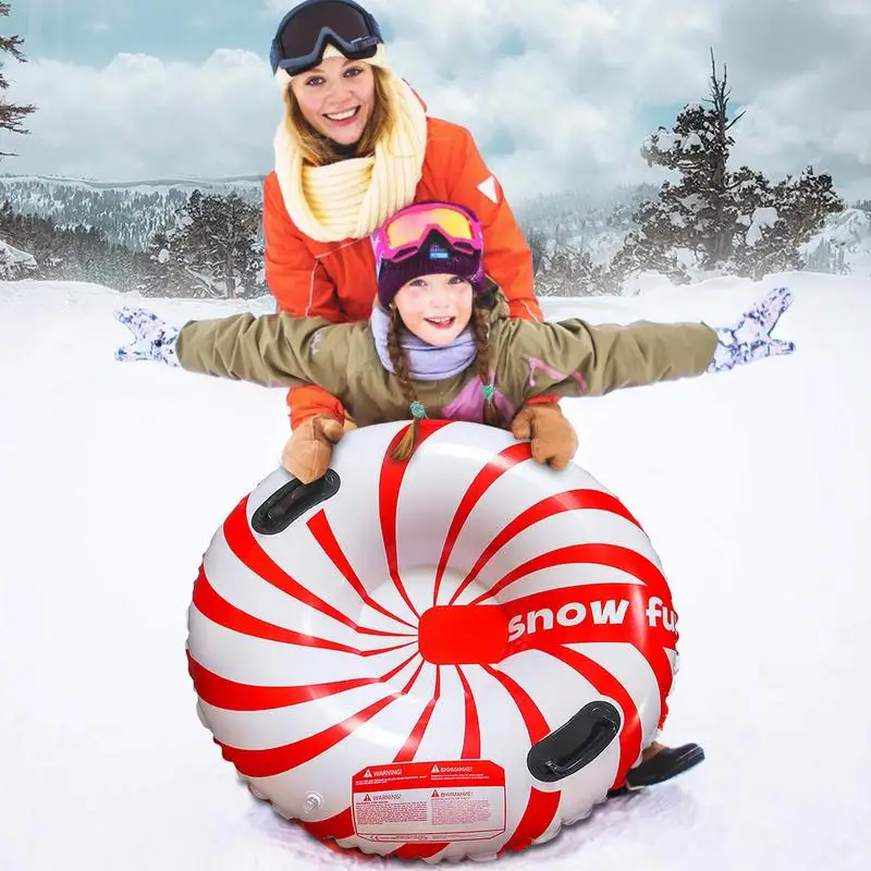 Kids Snow Tube Heavy Duty Snow Sled Tube With 2 Handles Outdoor Winter Toys Inflatable Snow Sled For Adults Kids Winter Skating