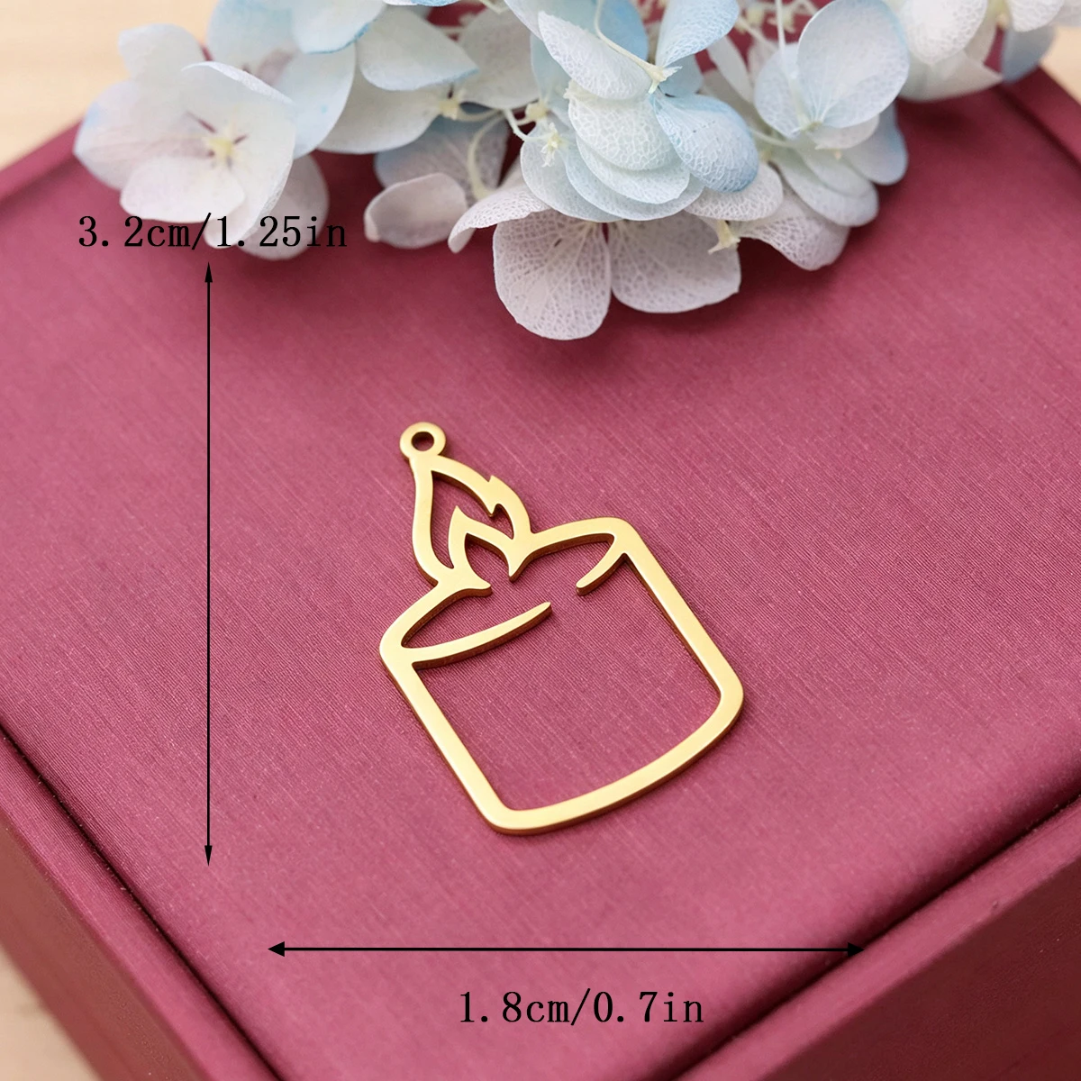 3pcs Stainless Steel Hollow Candle Charms Flame Tealight Pendant For Jewelry Making DIY Necklace Earring Accessories Supplies