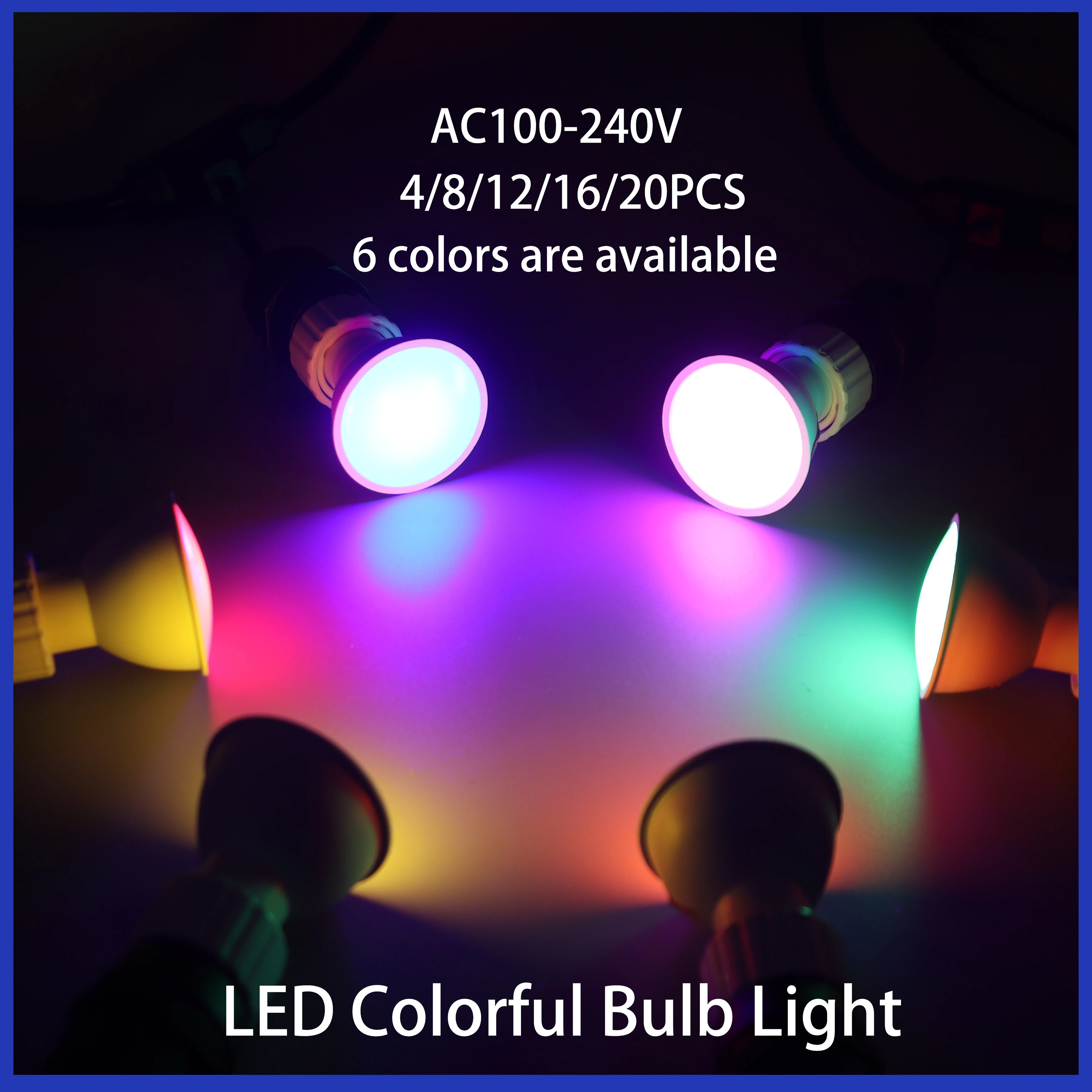 

Led Colorful Lighting Bulb E27 E14 GU10 Spotlight Yellow red blue light AC110-220V for festival celebration KTV Bar Showcase