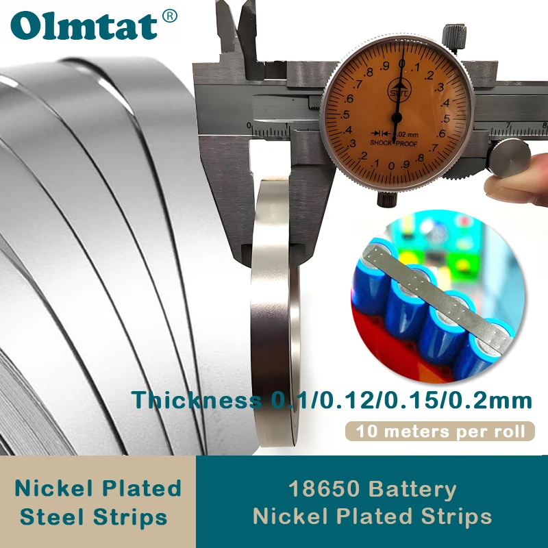 

10 Meters 18650 Li-ion Battery Nickel Sheet Plate Nickel Plated Steel Belt Strip Connector Spot Welding Machine Battery Welders