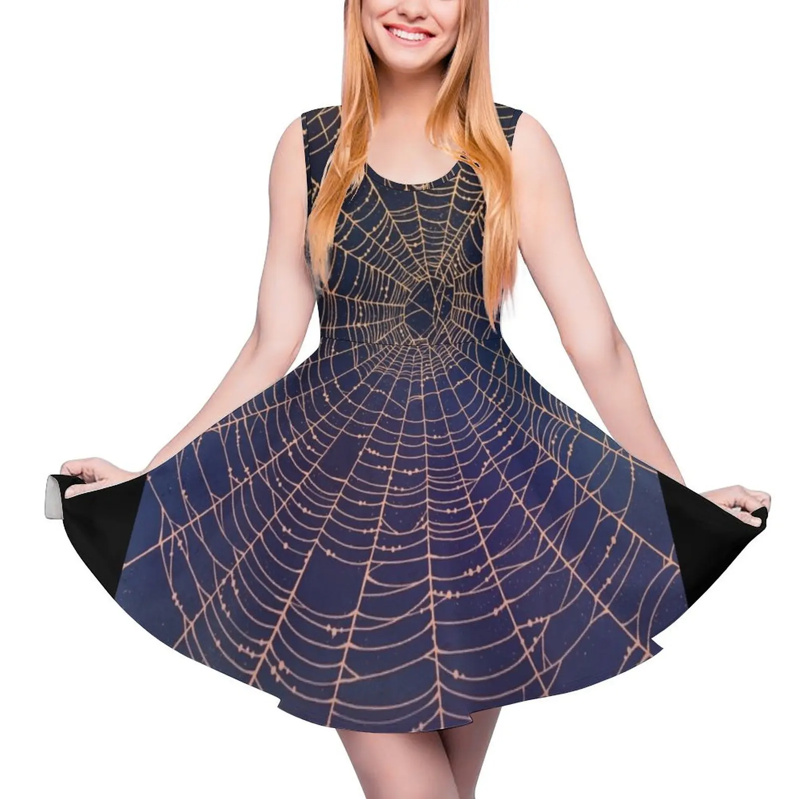 

Spider Web With Dew Drops, Night Sky Sleeveless Dress elegant guest wedding dress dresses for women 2024 luxury designer party