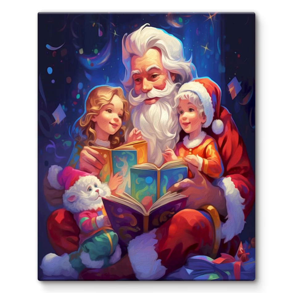 

SDOYUNO Paint By Number Adult Kit Christmas Gift Oil Painting Digital Girl Santa Claus Picture Frame Arts Watercolor Decorative