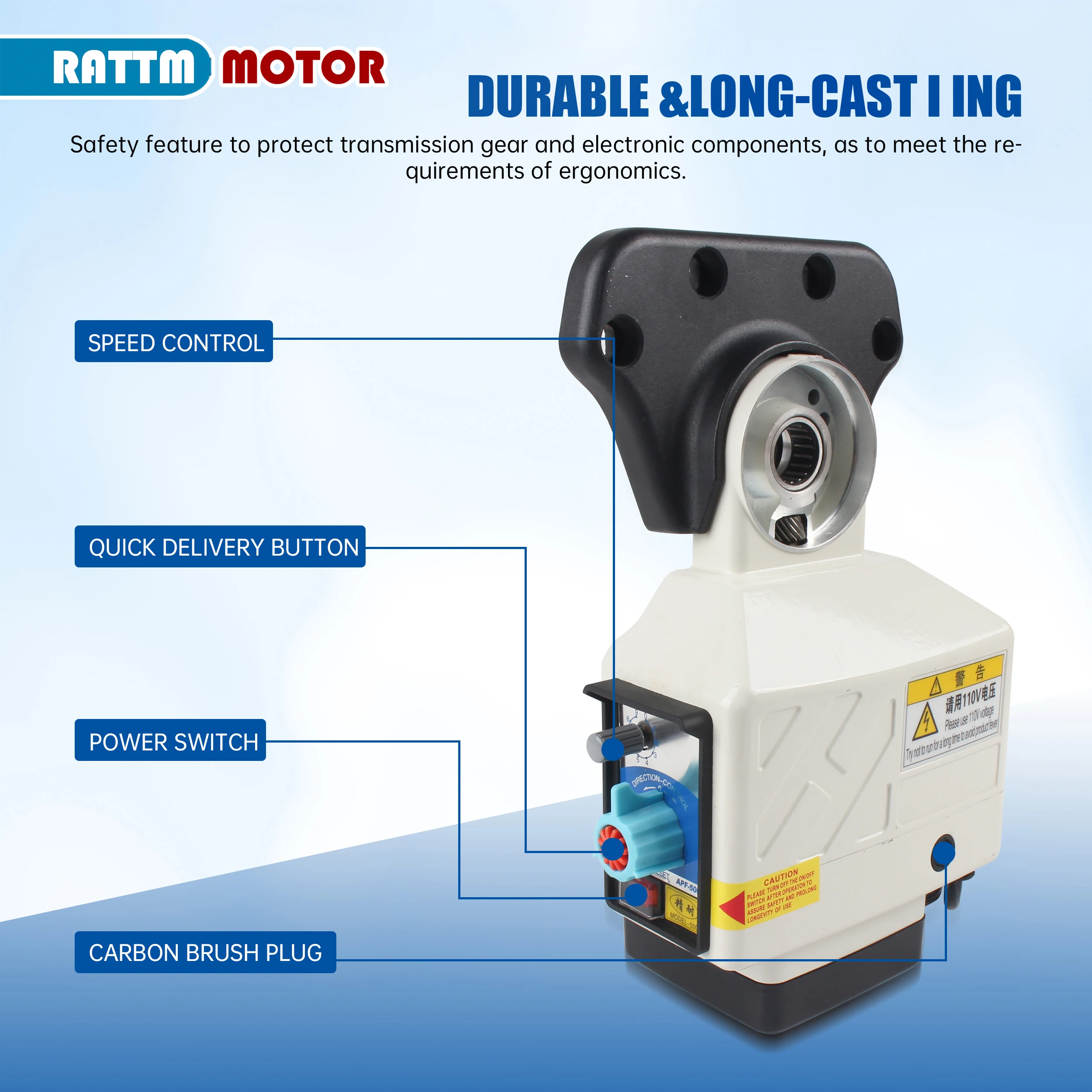 X Axis Power Feed Kit 500S For Bridgeport Milling Machine 0-210RPM 450 in-lb Torque Low Noise Precise Bearing Durable
