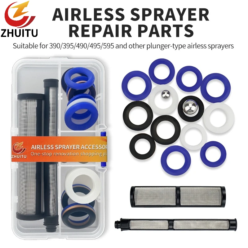 Universal Airless Paint Sprayer Repair Kit With Filter Screen Replacement Parts For 390 395 490 495 595 Sprayers