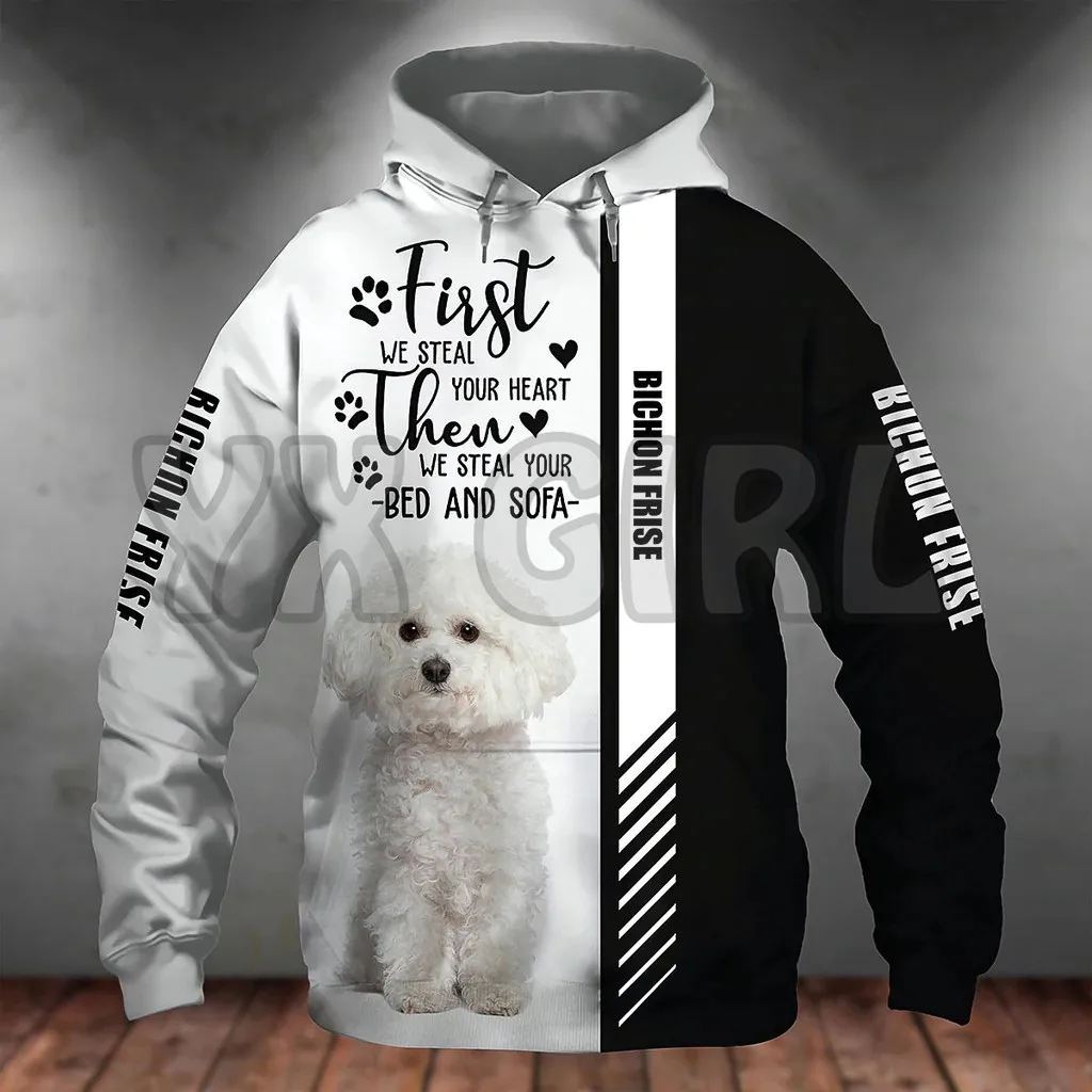 Alaskan Malamute-First We Steal Your Heart Unisex Hoodie 3D Printed   Unisex Pullovers Funny Dog Hoodie Casual Street Tracksuit