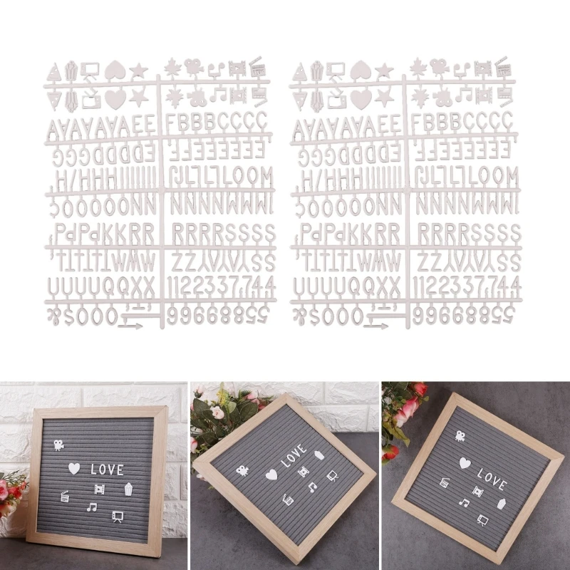 English Letters for Felt Letter Board 2 Pack Message Board Letters for Changeable Plastic Letterboard Home Office Decor A0KF