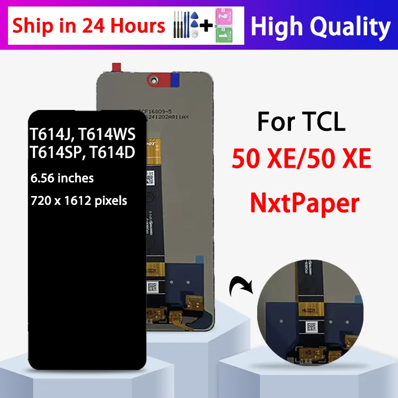 6.56”IPS LCD For TCL 50 XE/ 50XE NxtPaper 5G Display Touch Screen Digitizer T614SP, T614D T614J, T614WS Display With Frame