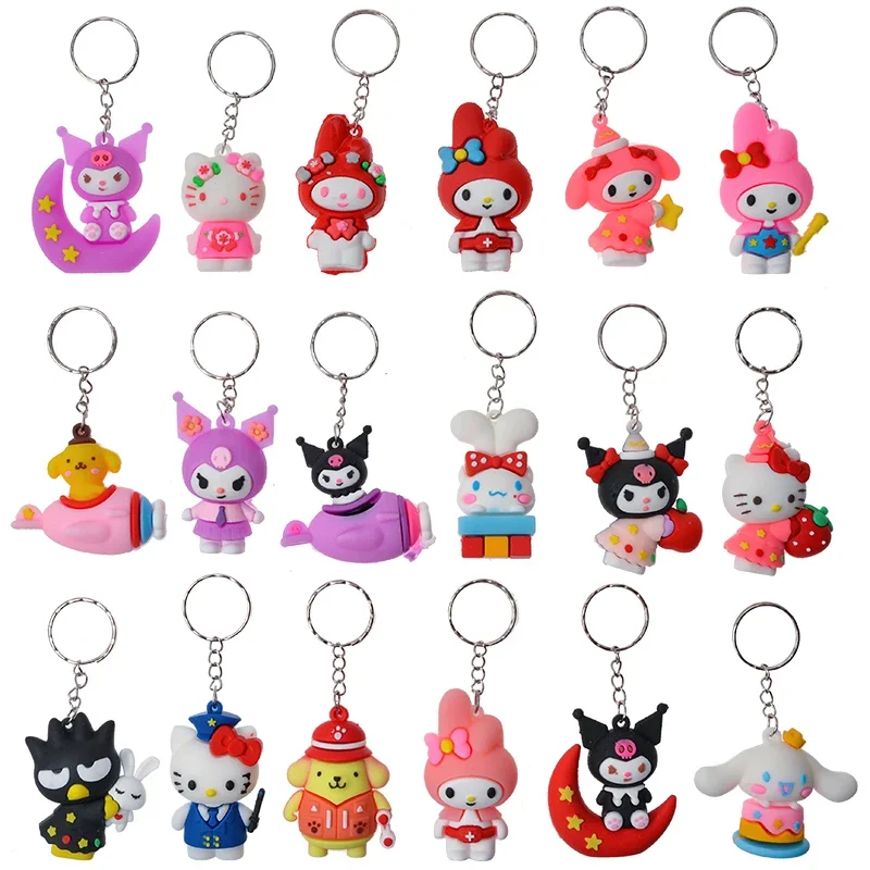 24Pcs Blind Box Sanrio Kuromi Melody Cute Anime Characters Mysterious Surprise Children's Gift Decoration Keychain Ornament