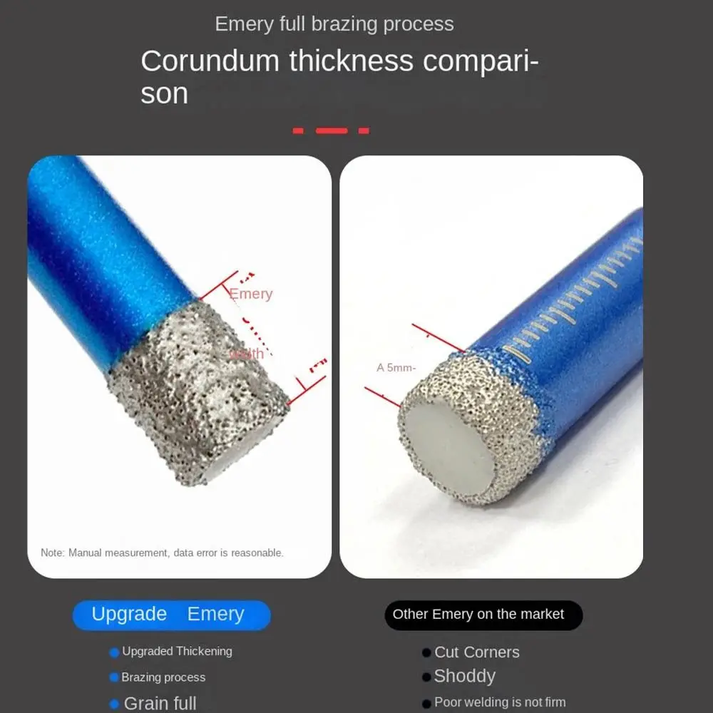 

7 шт./компл. 6-12 мм паяное сухое сверло легкое удаление стружки сверло для плитки с алмазным покрытием три треугольные сверла с шестигранным хвостовиком